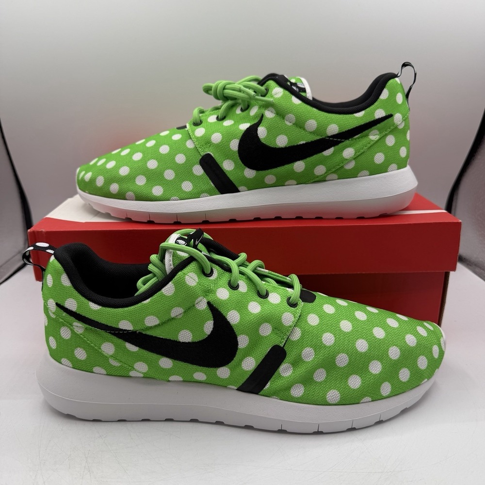 Nike Roshe NM QS Running Shoes Mens‎ Sz 13 Green Polka Dot Sneakers 810857-300
